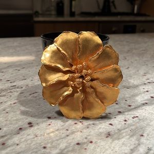 ROBERT LEE MORRIS VINTAGE CLASSIC PIN BROOCH FLOWER FLORAL 24 KARAT